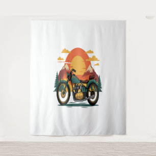 Tenture Moto avec drapeau américain, 4 juillet