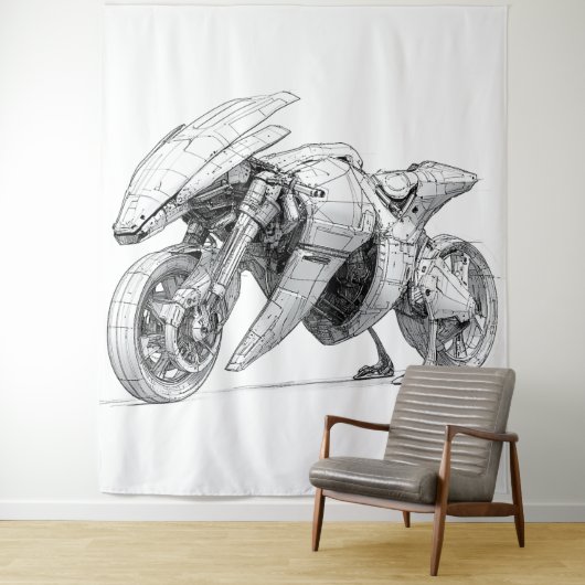 Tenture Moto Sci-Fi - Alien (En situation)