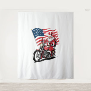 Tenture Motocyclette Patriotique Oncle Sam
