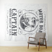 Tenture Motor Boat Captain Funny Pontoon Boating (En situation (horizontale))