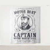 Tenture Motor Boat Captain Funny Pontoon Boating (Devant)