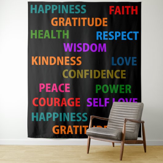Tenture Mots positifs (En situation)