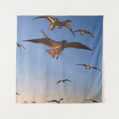 Tenture Mouettes En Vol Black Outline Art (Devant)