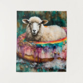Tenture Moutons sur un arc-en-ciel Couleur Doughnut flotta (Devant)