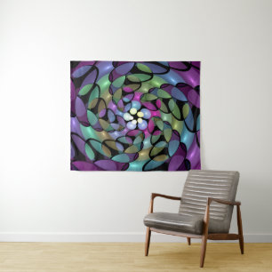 Tenture Mouvements colorés Abstrait Trippy Fractal Art