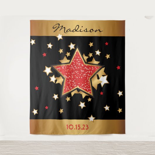 Tenture MOVIE STAR HOLLYWOOD BROADWAY Photo-Op Backdrop (Devant)