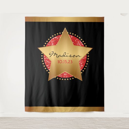 Tenture MOVIE STAR HOLLYWOOD BROADWAY Photo-Op Backdrop (Devant)