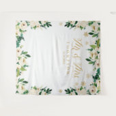 Tenture Mr & Mrs floral winter wedding banner backdrop (Devant (Horizontal))