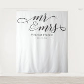 Tenture Mr & Mrs Modern Wedding Backdrop Banner (Devant)