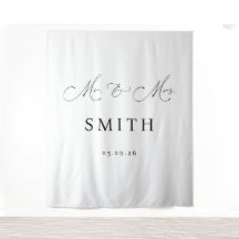 Mr & Mrs Personalized Wedding Backdrop Banner