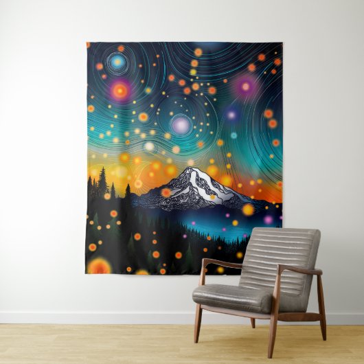 Tenture Mt. Rainier Starry Sky (En situation)