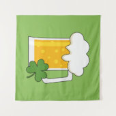 Tenture Mug de bière irlandaise avec Shamrock Clover (Devant (Horizontal))