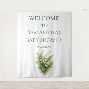Tenture Muguet Fleur Blanche Baby Shower