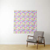 Tenture Multicolor Houndstooth+Motif blanc (En situation)