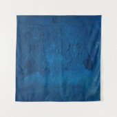 Tenture Mur bleu grunge ancien motif (Devant (Horizontal))