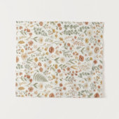 Tenture Mur botanique fleuri Boho aux tons terreux (Devant (Horizontal))