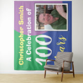 Tenture Mur d'anniversaire pour les 100 ans (En situation)