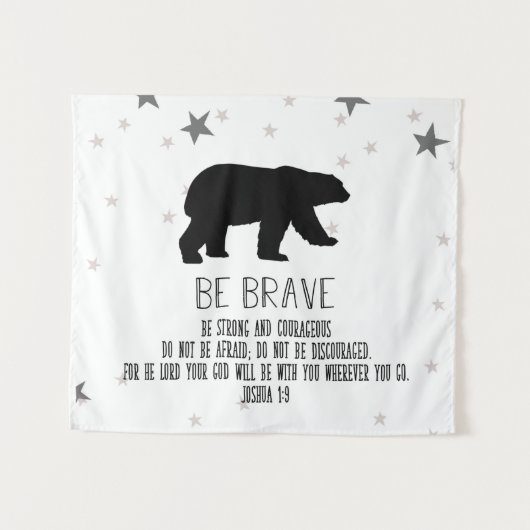 Tenture mur d'art pour enfants, Be Brave, Garçon Room (Devant (Horizontal))