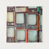 Tenture Mur de pile téléviseur rétro coloré (Devant (Horizontal))