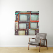 Tenture Mur de pile téléviseur rétro coloré (En situation)