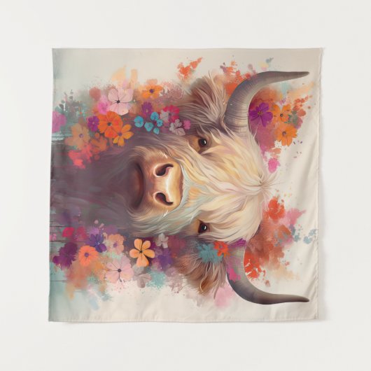 Tenture Mur de vache Highland (Devant (Horizontal))