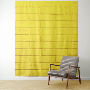 Tenture mur en brique jaune