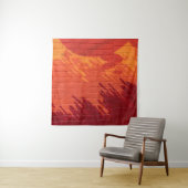 Tenture Mur en brique rouge et orange (En situation)