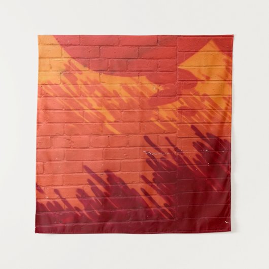 Tenture Mur en brique rouge et orange (Devant)