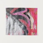 Tenture Mur peint rouge et blanc (Devant (Horizontal))