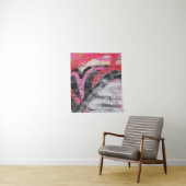 Tenture Mur peint rouge et blanc (En situation)
