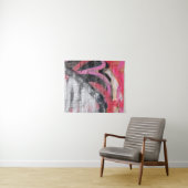 Tenture Mur peint rouge et blanc (En situation (horizontale))