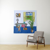 Tenture Mur pendaison, faire semblant de chambre à la mais (En situation)