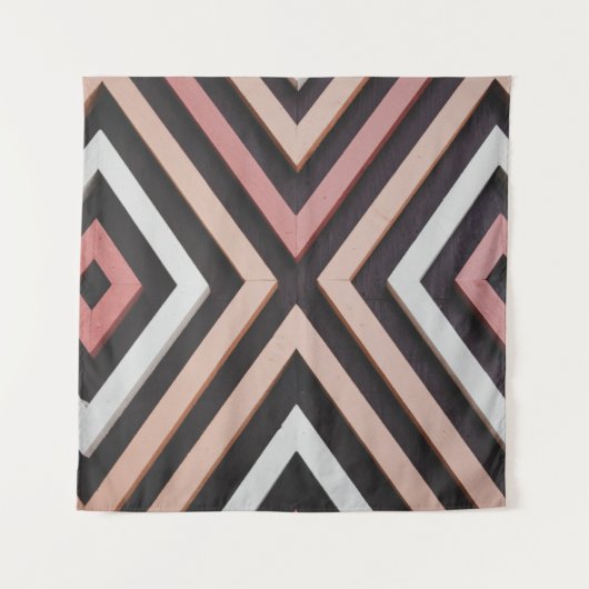 Tenture Mur rose, noir et blanc (Devant)