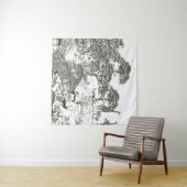 Tenture Mural hand drawn Safari Panoramic View, African La (En situation (horizontale))