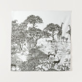 Tenture Mural hand drawn Safari Panoramic View, African La (Devant)