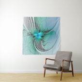 Tenture Murale Abstrait De Bleu, Art Fractal Moderne (En situation (horizontale))