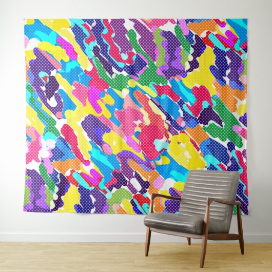 Tenture Murale Abstrait multicolore (En situation (horizontale))