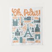 Tenture Murale Ah, Paris ! typographie de ville de | (Devant)