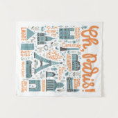 Tenture Murale Ah, Paris ! typographie de ville de | (Devant (Horizontal))