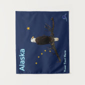 Tenture Murale Aigle Et Drapeau De L'Alaska (Devant)