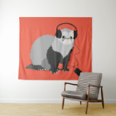 Tenture Murale Amoureux de la musique furet (En situation (horizontale))