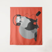 Tenture Murale Amoureux de la musique furet (Devant)