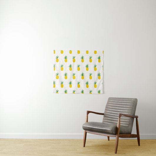 Tenture Murale Ananas tropicaux d'or (En situation (horizontale))