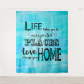 Tenture Murale Aqua bleu typographie abstraite aquarelle Citation (Devant)