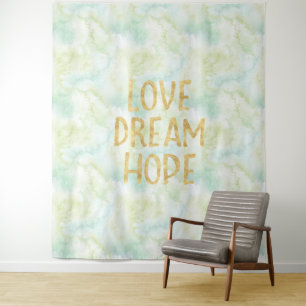 Tenture Murale Aqua Gold Love Dream Hope