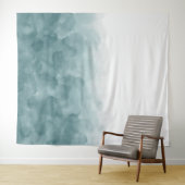 Tenture Murale Aquarelle bleue turquoise tropicale (En situation (horizontale))