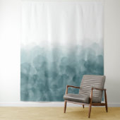 Tenture Murale Aquarelle bleue turquoise tropicale (En situation)