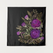 Tenture Murale Aquarelle violet roses (Devant)