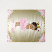 Tenture Murale Baby shower de princesse afro-américaine (Devant (Horizontal))