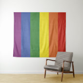 Tenture Murale Bandes arc-en-ciel (En situation (horizontale))